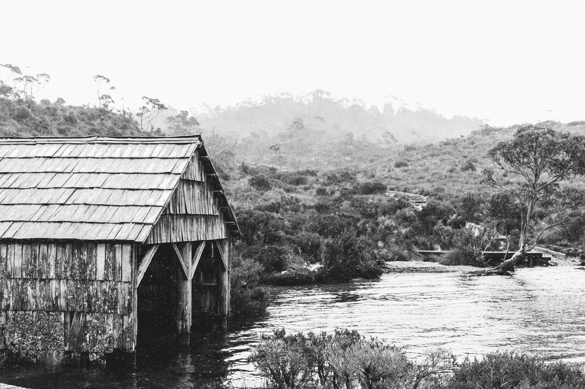 Dove Lake + Cabin I Photographic Print - Emily O'Brien