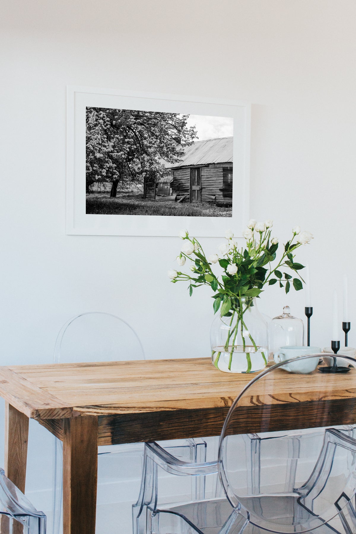 Blossom Barn B + W Photographic Print - Emily O'Brien
