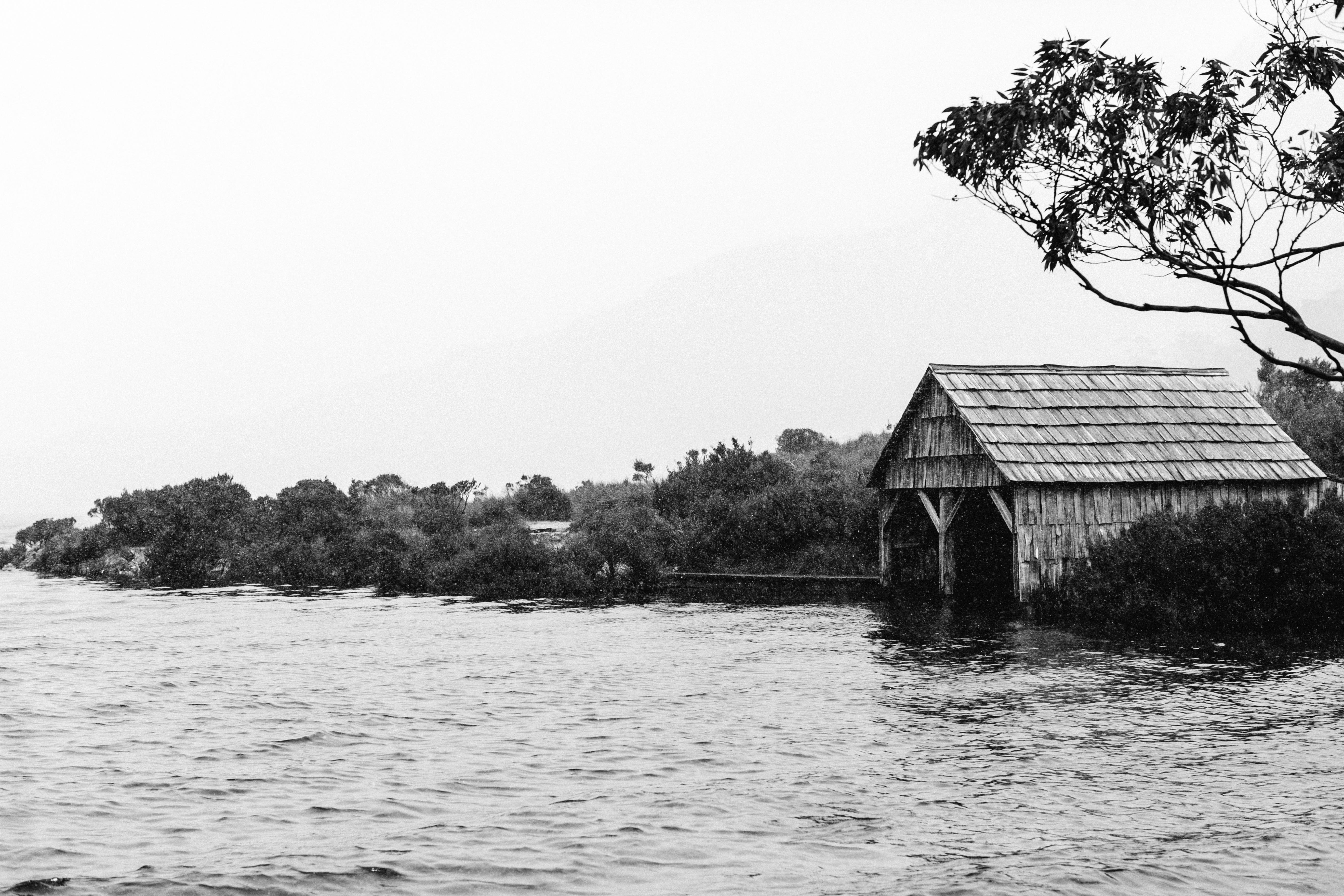 Dove Lake + Cabin II Photographic Print