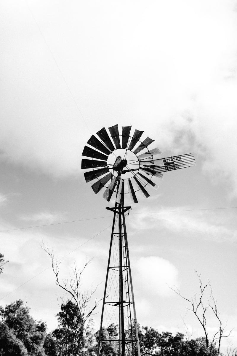 Old Windmill II B+W Photographic Print